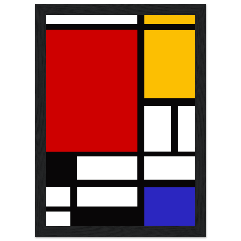 Piet Mondrian — bố cục hình học với màu nguyên