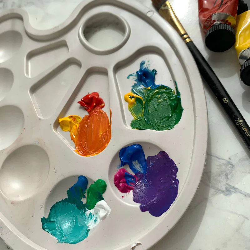 Pha màu trên palette