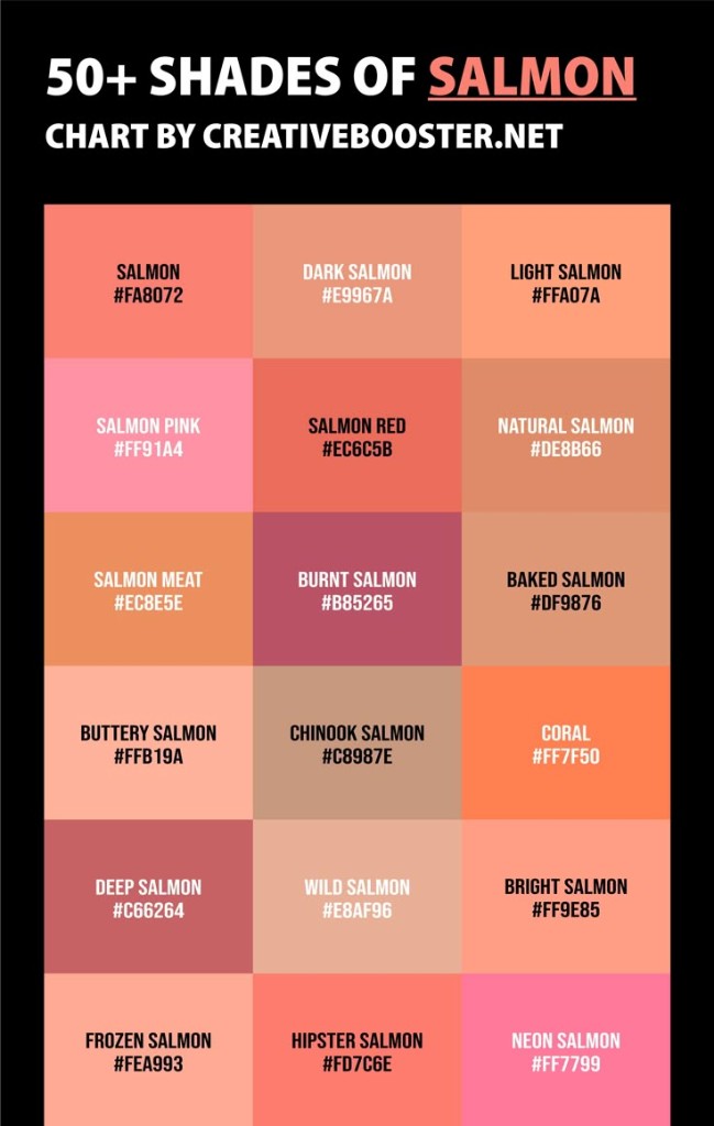 Các sắc thái salmon và hồng pastel